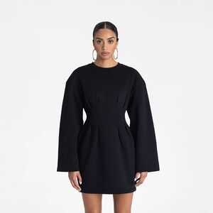 KBB by KAHLANA x Target S Small Long Sleeve The Sweatshirt‎ Dress Mini Black NWT